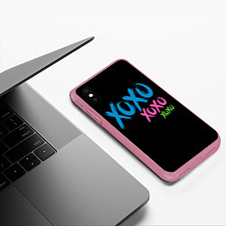 Чехол iPhone XS Max матовый Хо-хо-хо, цвет: 3D-малиновый — фото 2