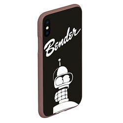 Чехол iPhone XS Max матовый Bender Retro, цвет: 3D-коричневый — фото 2