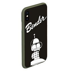 Чехол iPhone XS Max матовый Bender Retro, цвет: 3D-темно-зеленый — фото 2