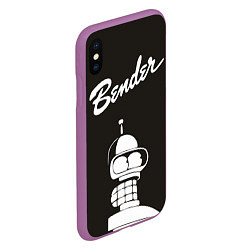 Чехол iPhone XS Max матовый Bender Retro, цвет: 3D-фиолетовый — фото 2