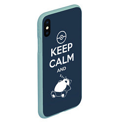 Чехол iPhone XS Max матовый Keep Calm & Squirtle, цвет: 3D-мятный — фото 2