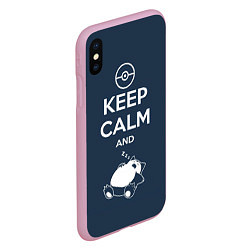 Чехол iPhone XS Max матовый Keep Calm & Squirtle, цвет: 3D-розовый — фото 2