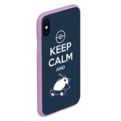 Чехол iPhone XS Max матовый Keep Calm & Squirtle, цвет: 3D-сиреневый — фото 2