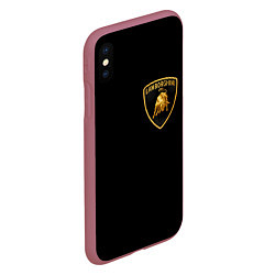 Чехол iPhone XS Max матовый Lamborghini, цвет: 3D-малиновый — фото 2