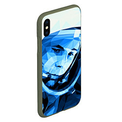 Чехол iPhone XS Max матовый Gagarin Art, цвет: 3D-темно-зеленый — фото 2