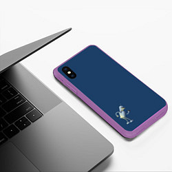 Чехол iPhone XS Max матовый Bender F, цвет: 3D-фиолетовый — фото 2