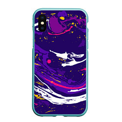 Чехол iPhone XS Max матовый Фиолетовый акрил, цвет: 3D-мятный