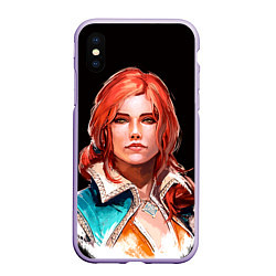 Чехол iPhone XS Max матовый Трисс, цвет: 3D-светло-сиреневый
