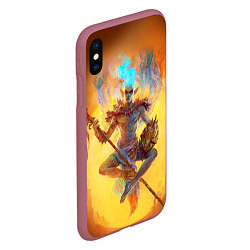 Чехол iPhone XS Max матовый Вивек, цвет: 3D-малиновый — фото 2