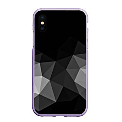 Чехол iPhone XS Max матовый Abstract gray, цвет: 3D-светло-сиреневый