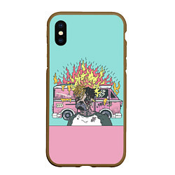 Чехол iPhone XS Max матовый XXXTentacion Bus, цвет: 3D-коричневый