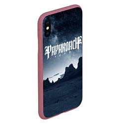 Чехол iPhone XS Max матовый Paparoach: Fear, цвет: 3D-малиновый — фото 2