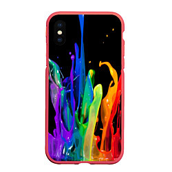 Чехол iPhone XS Max матовый Всплеск красок