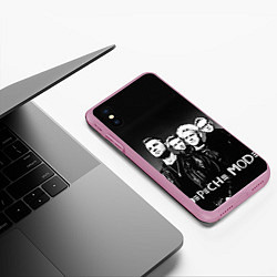 Чехол iPhone XS Max матовый Depeche Mode: mono, цвет: 3D-розовый — фото 2