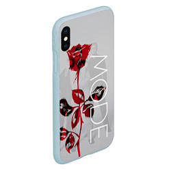 Чехол iPhone XS Max матовый Depeche Mode: Red Rose, цвет: 3D-голубой — фото 2