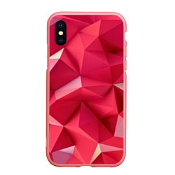 Чехол iPhone XS Max матовый Розовые грани, цвет: 3D-баблгам