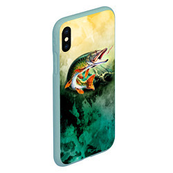 Чехол iPhone XS Max матовый Удача, цвет: 3D-мятный — фото 2