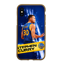 Чехол iPhone XS Max матовый Golden State Warriors 8, цвет: 3D-коричневый