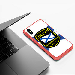 Чехол iPhone XS Max матовый Черноморский флот, цвет: 3D-красный — фото 2