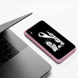 Чехол iPhone XS Max матовый Шерлок Холмс, цвет: 3D-розовый — фото 2