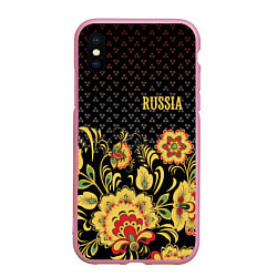 Чехол iPhone XS Max матовый Russia: black edition