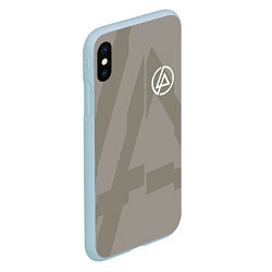 Чехол iPhone XS Max матовый Linkin Park: Grey style, цвет: 3D-голубой — фото 2