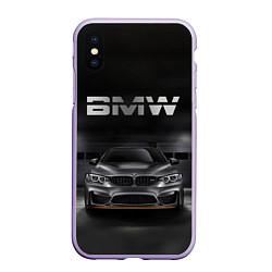 Чехол iPhone XS Max матовый BMW серебро, цвет: 3D-светло-сиреневый