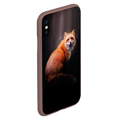 Чехол iPhone XS Max матовый Лис в сумраке, цвет: 3D-коричневый — фото 2