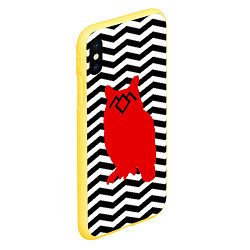 Чехол iPhone XS Max матовый Twin Peaks Owl, цвет: 3D-желтый — фото 2