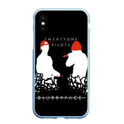 Чехол iPhone XS Max матовый TOP: BlurryFace, цвет: 3D-голубой