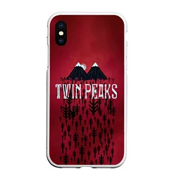 Чехол iPhone XS Max матовый Twin Peaks Wood, цвет: 3D-белый