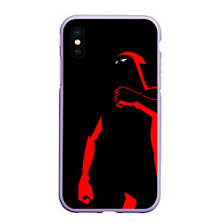 Чехол iPhone XS Max матовый Dethklok: Dark Man, цвет: 3D-светло-сиреневый