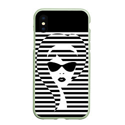 Чехол iPhone XS Max матовый Pop art girl, цвет: 3D-салатовый