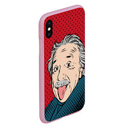Чехол iPhone XS Max матовый Альберт Эйнштейн: Поп-арт, цвет: 3D-розовый — фото 2