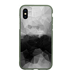 Чехол iPhone XS Max матовый Polygon gray, цвет: 3D-темно-зеленый