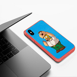 Чехол iPhone XS Max матовый Homer Dad, цвет: 3D-красный — фото 2