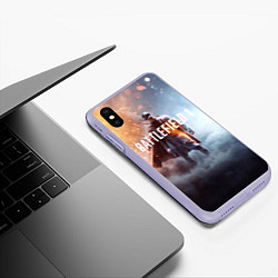 Чехол iPhone XS Max матовый Battlefield One, цвет: 3D-светло-сиреневый — фото 2