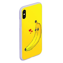 Чехол iPhone XS Max матовый Just Banana (Yellow), цвет: 3D-светло-сиреневый — фото 2