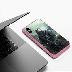 Чехол iPhone XS Max матовый STALKER, цвет: 3D-малиновый — фото 2