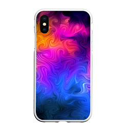 Чехол iPhone XS Max матовый Узор цвета, цвет: 3D-белый