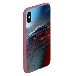 Чехол iPhone XS Max матовый Subaru, цвет: 3D-малиновый — фото 2