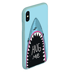 Чехол iPhone XS Max матовый Shark: Hug me, цвет: 3D-мятный — фото 2