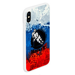 Чехол iPhone XS Max матовый Hockey, цвет: 3D-белый — фото 2