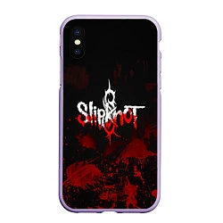 Чехол iPhone XS Max матовый Slipknot: Blood Blemishes, цвет: 3D-светло-сиреневый
