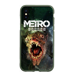 Чехол iPhone XS Max матовый Metro Exodus, цвет: 3D-темно-зеленый