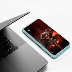 Чехол iPhone XS Max матовый Chaos Knight: Fire, цвет: 3D-мятный — фото 2