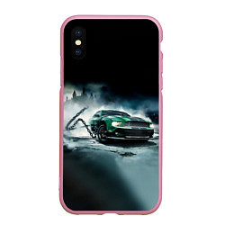 Чехол iPhone XS Max матовый Призрачный Ford Mustang, цвет: 3D-розовый