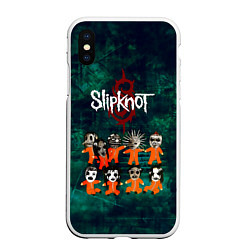 Чехол iPhone XS Max матовый Группа Slipknot, цвет: 3D-белый