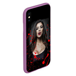 Чехол iPhone XS Max матовый Вампирша, цвет: 3D-фиолетовый — фото 2