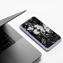 Чехол iPhone XS Max матовый Smoke, цвет: 3D-светло-сиреневый — фото 2